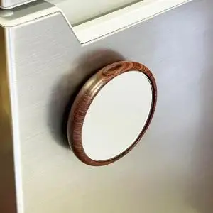 【Face Mirror ローズウッド材+オーク材】ハンドミラー（手鏡）スタンドミラー（卓上）ウォールミラーとしても＜フェイスミラー＞ プレゼント 父の日 母の日 入学 卒業 就職 MUFactory
