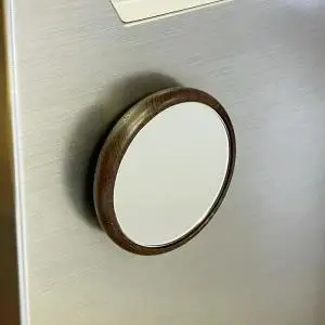 【Face Mirror ウェンジ材+オーク材】ハンドミラー（手鏡）スタンドミラー（卓上）ウォールミラーとしても＜フェイスミラー＞ プレゼント 父の日 母の日 入学 卒業 就職 MUFactory