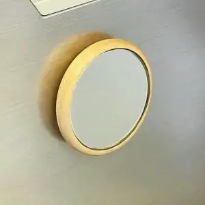 【Face Mirror メープル材+オーク材】ハンドミラー（手鏡）スタンドミラー（卓上）ウォールミラーとしても＜フェイスミラー＞ プレゼント 父の日 母の日 入学 卒業 就職 MUFactory
