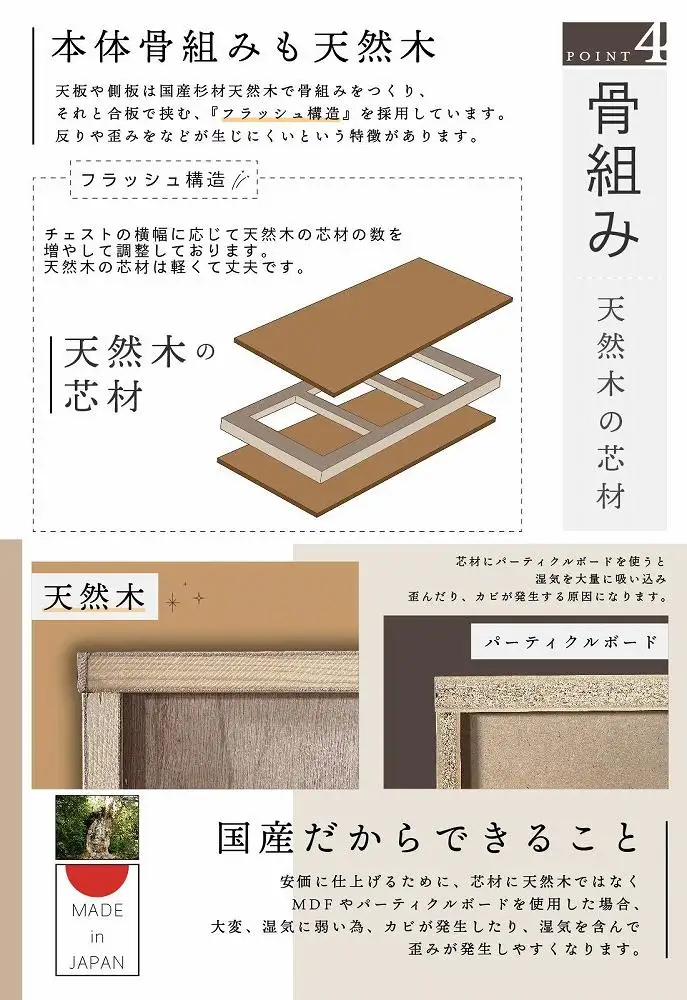 120幅3段 ナチュラル チェスト タンス 国産 大川家具 完成品 おしゃれ モダン レトロ
