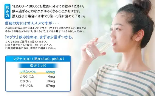 硬水 ミネラルウォーター マグナ 300-500ml ( 48本 セット ) 水 飲料 長湯温泉水 竹田湧水
