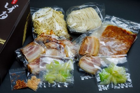 二郎インスパイア系【麺屋しずる】ガツ盛！醤油らーめん、まぜそば　4食セット・M083-13
