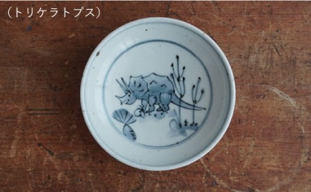 【波佐見焼】DINOSAUR 豆皿 小皿 4個セット 食器 皿 【studio wani】 [MB21]