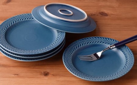 【波佐見焼】ローズマリー (デニム)5.5寸 プレート 5枚セット 食器 皿 【福田陶器店】 [PA186]  波佐見焼