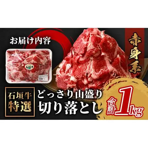 石垣牛・赤身系切り落とし どっさり山盛り1kg入り