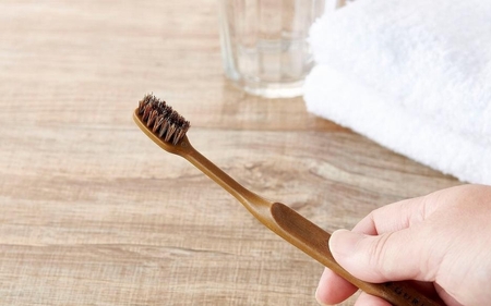 MEGURU 竹の歯ブラシ 花馬毛 4本セット【fain0006】