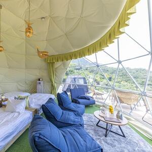 瀬戸内海の絶景グランピング「LEMON FARM GLAMPING しまなみ」宿泊補助券　45,000円分 (1,000円×45枚）【瀬戸内 グランピング 旅行 旅行券 尾道市 】