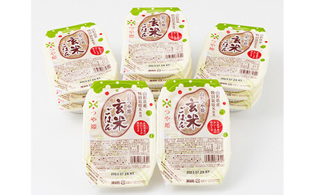 FYN6-510 【定期便】山形県産 山形つや姫玄米ごはん パックごはん 12個セット×12回 特別栽培米つや姫使用 パックライス パックごはん お米 玄米 保存食 備蓄 常温 レンジ 簡単