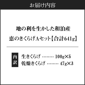 地の利を生かした 沖永良部産 恵の きくらげ Aセット W012-002u 惣菜 キノコ