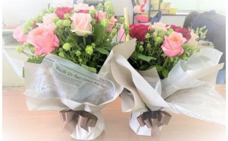 そのまま飾れる花瓶付バラのブーケMサイズ 12本 薔薇 バラ 花束 花束 花束 花束 ブーケ 父の日 G08_02 