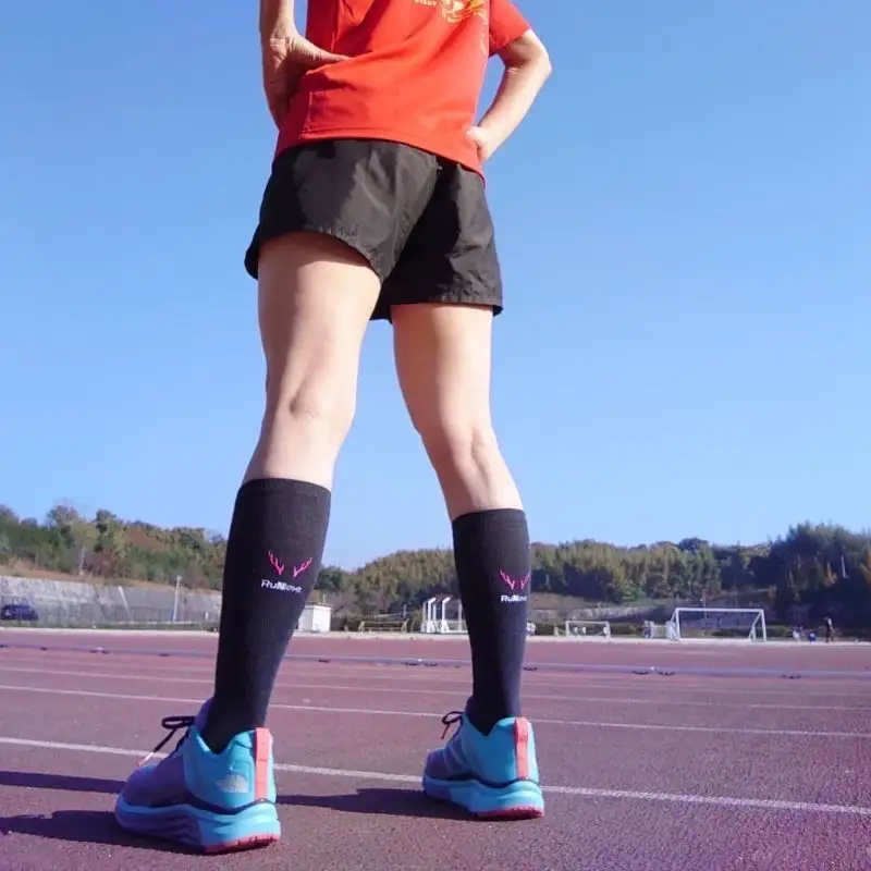 コンプレッション スポーツ ソックス ネイビー 23～25cm 1足 ／ ランネクスト スポーツ用品 着圧機能 靴下 サポート ランニング サイクリング ハイキング 奈良県 葛城市【next023】