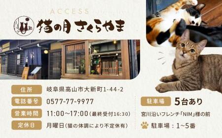 猫の月さくらやまご招待券2名様分（猫カフェ60分無料＋ワンドリンク付き）　ネコカフェ チケット 猫 ねこ ドリンク付き 古民家カフェ 保護猫 猫の月 さくらやま LM006