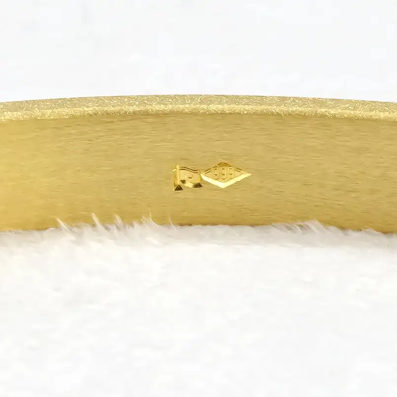  純金 24金 ブレスレット k24 鍛造 バングル 造幣局検定刻印付 幅6mm 腕周り19cm ゴールド 24k 太め シンプル ジュエリー 人気 山梨県 昭和町 送料無料 管理番号210204105mt SWAA082