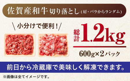 訳あり 佐賀産和牛 牛肉切り落とし 計1.2kg 牛肉切り落とし[FDB001]