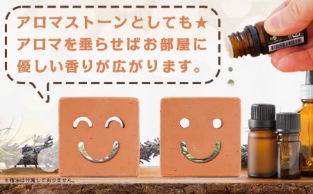 ニコニコレンガ(1箱2個入)_LD-K301_(都城市) 都城産レンガ ニコニコレンガ ガーデニング アロマストーン