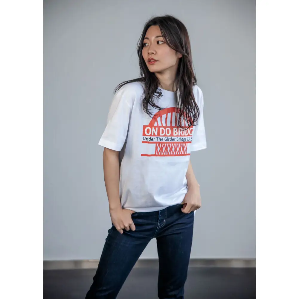 ON DO BRIDGEオリジナル TシャツSET KIDS 【Aセット】 110サイズ オリジナル セット 半袖 綿100％ サコッシュ キャンパス地 ステッカー KIDS 子供用  大人用 メンズ レディース 男女兼用 おそろい 親子コーデ お取り寄せ 送料無料 広島県 呉市 ku035-002-110-r