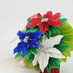 クリスマス [ポインセチアのブーケ] 手作りブーケキット・親子で作れる動画付き【0491】