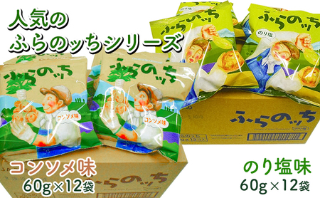 ポテトチップス 定期便 2ヶ月 北海道 ふらのっち 2種類(各12袋) 詰め合わせ セット JAふらの 食べ比べ じゃがいも スナック うすしお ガーリック のり塩 コンソメ チップス ポテト お菓子 おやつ 箱 農協 3ヵ月に1回お届け 定期 2回 