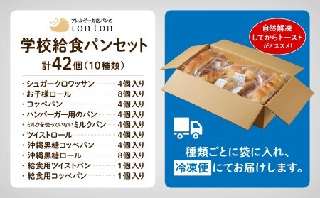 卵・乳アレルギー対応 学校給食パンセット（全10種類） 学校給食パン