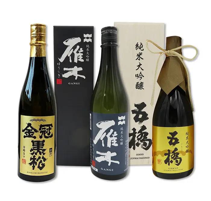 日本酒 純米大吟醸 3蔵 飲み比べ 720ml×3本 雁木 五橋 金冠黒松【FAM'Sキッチンいわくにおすすめ】