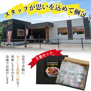 ＜入金確認後、2週間以内に発送！＞グランプリ受賞！鹿児島県産 使用 黒豚 三昧丼セット(5食入) a4-041-2w