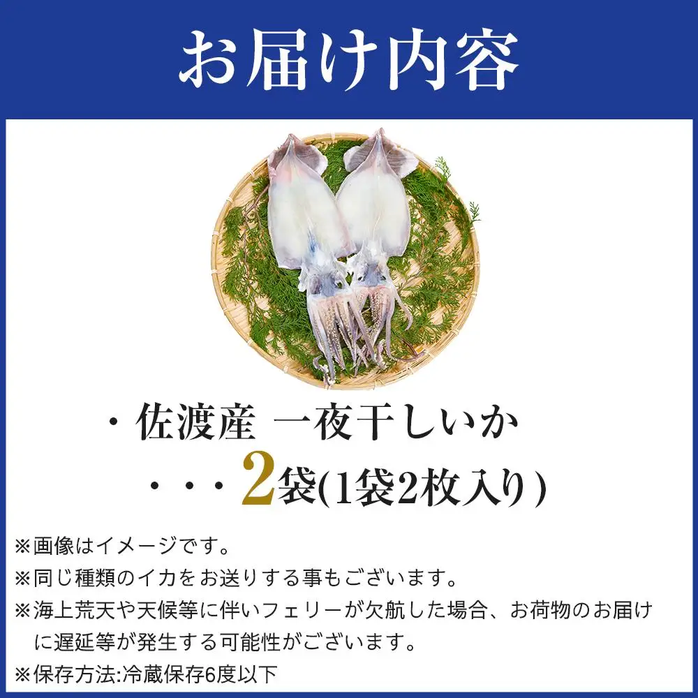 干物イカ 佐渡産 4枚 ( 1袋2枚 × 2 ) イカ