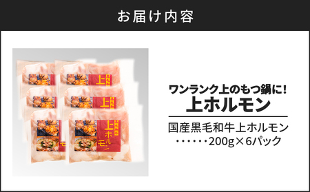 もつ鍋 ホルモン 小腸 1.2kg （200g×6パック） 【 上ホルモン ワンランク上のもつ鍋に！】 K002-004 肉 牛肉 冷凍