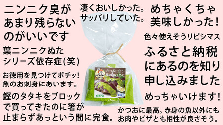 【高知家のうまいもの大賞グランプリ受賞】 かつおに合う葉にんにくぬた3袋×3個