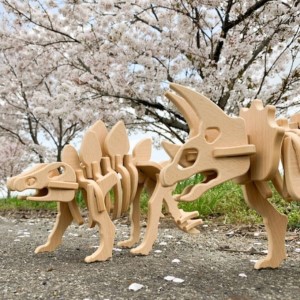 手作り恐竜 ステゴサウルス タイプ Mサイズ[ 恐竜 パズル 知育 キッズ 子供 おもちゃ 玩具 ] 立体パズル 組み立て 恐竜のほねほねパズル 工具不要 安全を考えて作られた 手作りの恐竜 