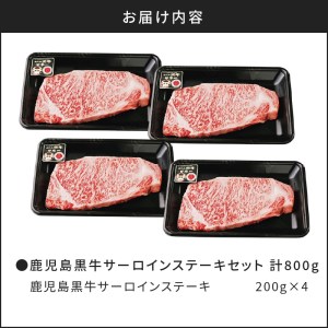 （T-1801）鹿児島黒牛サーロインステーキセット 計800g K127-006 肉 牛肉 冷凍