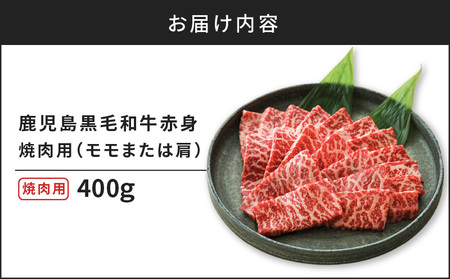 鹿児島黒毛和牛赤身焼肉用（モモまたは肩）400g入り K130-009 肉 牛肉 冷凍