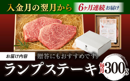 【全6回定期便】ランプステーキ 2枚 300g【野中精肉店】[VF17] ランプステーキ 定期便