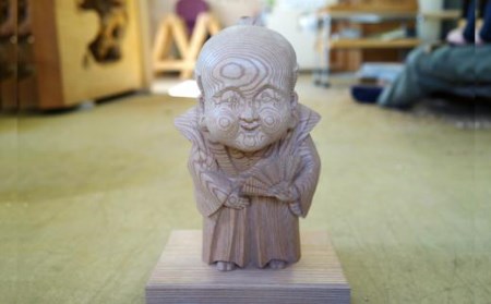【受注生産】だんじり彫刻師 山本仲伸・作「木彫　立ち姿福助」 // だんじり だんじり彫刻師