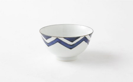 【波佐見焼】陶器 染シリーズ 茶碗 青 4個セット[OAP038]