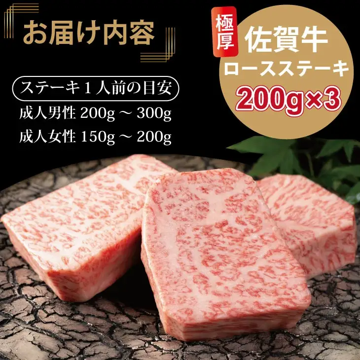 佐賀牛 ロースステーキ 600g ステーキ 牛肉  D300-009