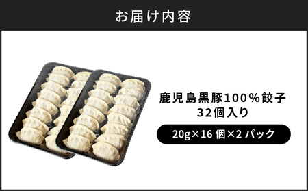 【第1回 日本全国！ご当地冷凍食品大賞 2024-2025 優秀賞受賞！】鹿児島黒豚100%餃子 32個入り K027-007 肉 豚肉 惣菜 総菜 冷凍