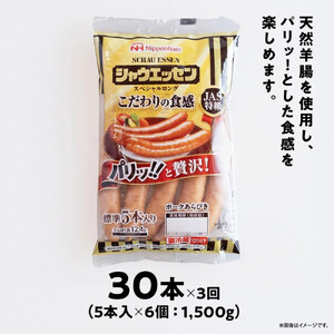 定期便【3ケ月連続お届け】シャウエッセン　スペシャルロングセット| シャウエッセン ウインナー 北海道_00606