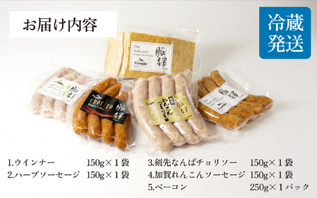 かほく里山の恵 1箱 950g| ソーセージ ハム ベーコン 詰合せ