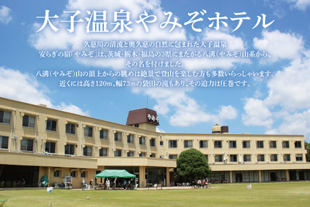 大子温泉 やみぞホテル 1泊2食付き ペア宿泊券＋袋田の滝 観瀑台 ペア入場券（AO002）
