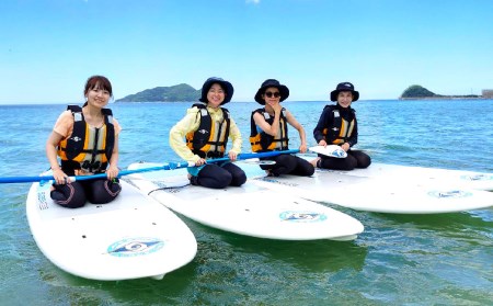 岡垣町の綺麗な海でサーフィン・SUP体験レッスン  海上散歩 体験チケット 体験レッスン マリンスポーツ SUP サップ