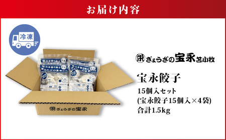ぎょうざ の宝永 宝永 餃子 15個 入 セット（ 宝永餃子 15個入 × 4袋 ） 合計1.5kg T004-001 惣菜 総菜 加工食品