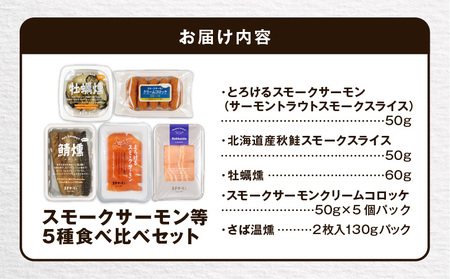【 王子サーモン 】スモーク サーモン 等 5種 食べ比べ セット T041-008 魚 魚介類