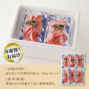 a10-922　まぐろ天身（筋少なめ）切り落とし（100g×6パック）