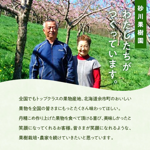 【先行予約2026年7月上旬より発送】余市の砂川果樹園が贈る もぎたて直送さくらんぼ 佐藤錦 2kg箱_Y033-0039