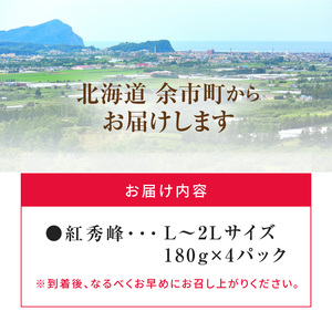 《2026年産先行受付》北海道産さくらんぼ【紅秀峰】L～2Lバラ詰め 180g×4 サクランボ 果物 フルーツ 季節限定_Y074-0140