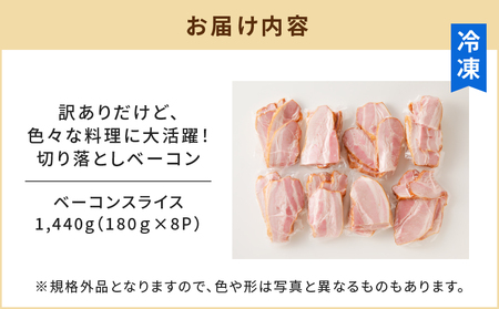 訳ありだけど、色々な料理に大活躍！切り落としベーコン8P K161-010 肉 豚肉 冷凍