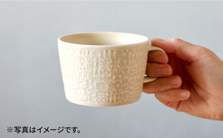【波佐見焼】PATTERNED PLATE,MUG  セット ecru 【BIRDS' WORDS】[CF036] 波佐見焼