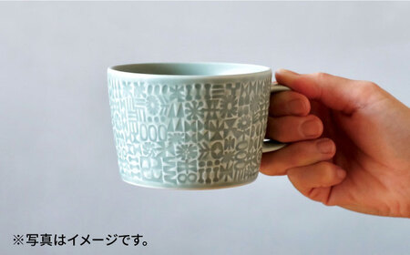 【波佐見焼】PATTERNED PLATE,MUG  セット squall gray 【BIRDS' WORDS】[CF040] 波佐見焼