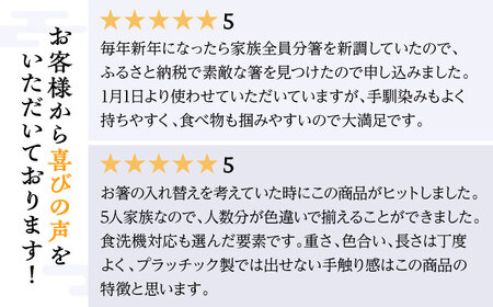 若狭塗箸　【食洗機対応】持ちやすい木彫り箸５膳セット｜ 箸 はし お箸 日本製 セット 伝統工芸品 日用品 食洗器 木彫り 木 木材 若狭塗 天然 おしゃれ カラフル 新年 新しいお箸 新生活 新生活準備 5色 塗り箸 抗菌 国産 送料無料 [BFCL004]