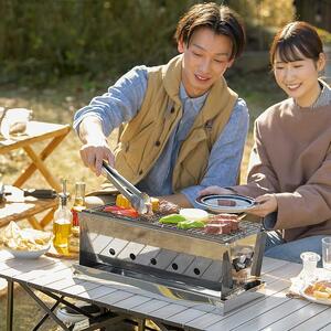 バーベキューコンロ　コンパクトＢＢＱコンロ　CBBQ-500　シルバー【アイリスオーヤマ】【アイリスオーヤマ宮城】